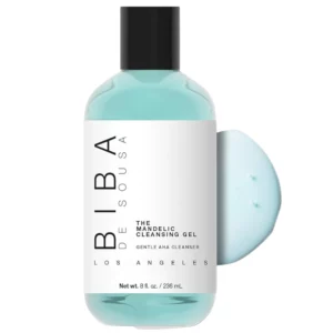 Biba De Sousa The Mandelic Cleansing Gel – delikatny żel oczyszczający z kwasem migdałowym AHA, butelka 236 ml na białym tle
