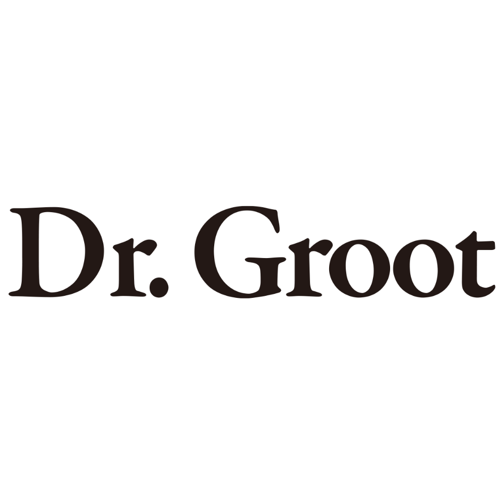 Logo marki Dr. Groot w ciemnej, klasycznej typografii na jasnym tle.