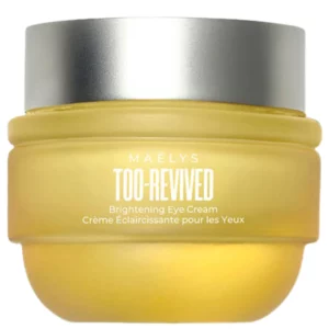 Maelys TOO-REVIVED Brightening Eye Cream opakowanie kremu pod oczy na jasnym tle packshot produktu.