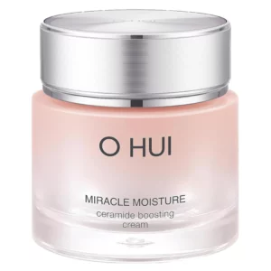 Start 51 Minimalistyczne zdjęcie słoiczka kremu O HUI Miracle Moisture Ceramide Boosting Cream na jasnym tle.