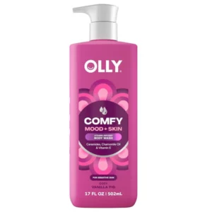 Olly Comfy Mood + Skin Body Wash – żel pod prysznic dla skóry wrażliwej z ceramidami, olejem rumiankowym i witaminą E