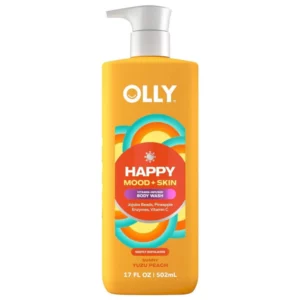 Olly Happy Mood + Skin Body Wash – żel pod prysznic złuszczający z witaminą C i enzymami ananasa
