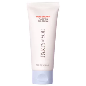 Opakowanie Party of You Dew Drench Plumping Gel Cream na jasnym tle, prezentujące minimalistyczny design produktu.