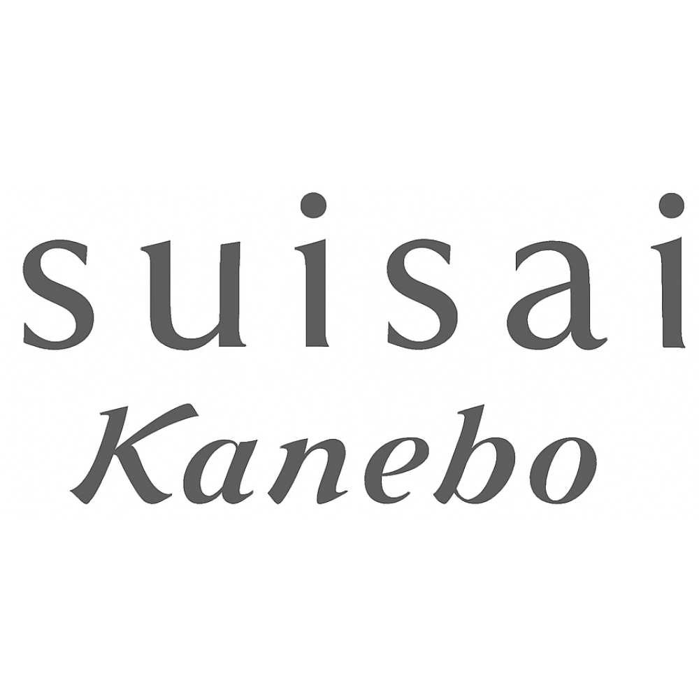 Logo marki Suisai Kanebo na jasnym tle w eleganckim, minimalistycznym stylu typograficznym.