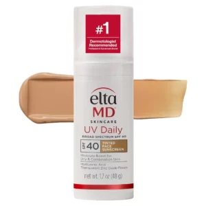 Travel 13 Białe opakowanie EltaMD Skincare UV Daily Tinted Sunscreen SPF 40 w odcieniu skóry.
