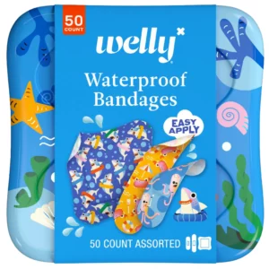 welly waterproof bandages 50 sztuk zestaw plastrów wodoodpornych ocean friends łatwa aplikacja