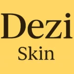 dezi skin logo złote tło minimalistyczne logo marki kosmetycznej premium napis dezi skin