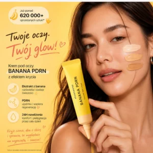 Shaishaishai Banana PDRN Conceal Eye Cream – rozświetlający krem pod oczy z efektem krycia i pielęgnacji, koreański bestseller K-Beauty z PDRN i ekstraktem z banana, lekki krem na cienie pod oczami zapewniający glow, wygładzenie i 24h nawilżenia, naturalny efekt świeżej wypoczętej skóry bez ciężkiego korektora, viralowy concealer eye cream do codziennego makijażu