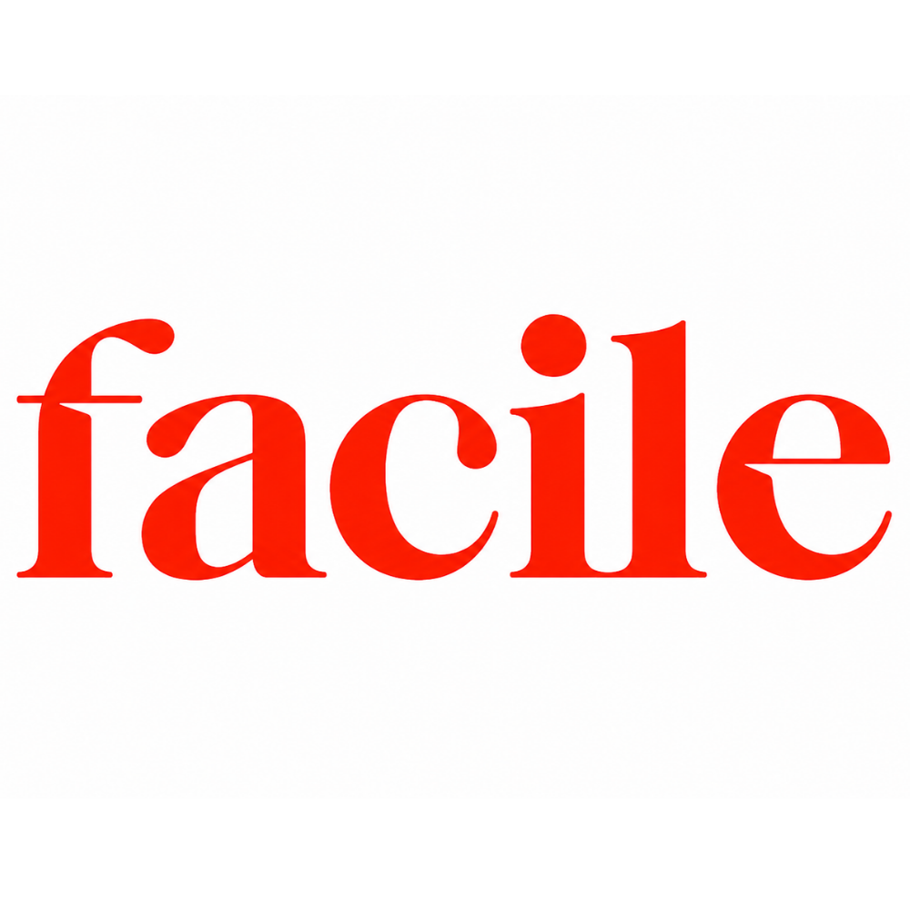 logo marki kosmetycznej facile na białym tle