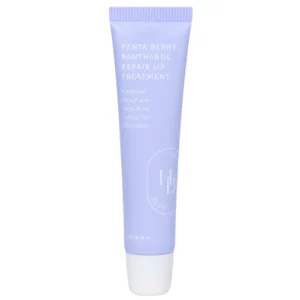 Lawendowa tubka kuracji do ust HEVEBLUE Penta Berry Panthenol Repair Lip Treatment 12 g na białym tle.