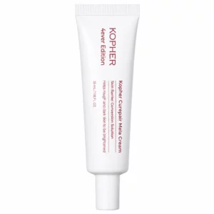 Krem Kopher Curepair Mela Cream 4ever Edition w białej tubce z bordowym napisem, pokazany na czystym białym tle.