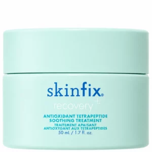 Miętowy słoiczek Skinfix Recovery+ Antioxidant Tetrapeptide Soothing Treatment 50 ml na białym tle.