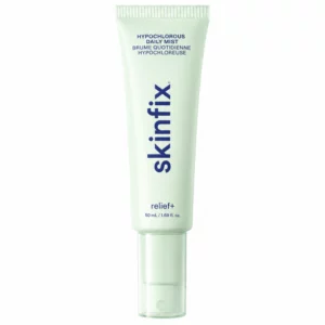 Skinfix Hypochlorous Daily Mist – miętowozielona mgiełka do twarzy z kwasem podchlorawym 50 ml na białym tle.