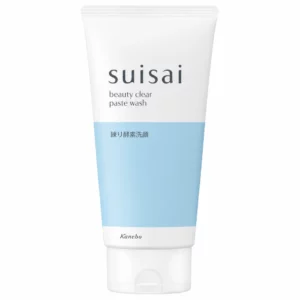 Suisai Beauty Clear Paste Wash w biało-błękitnej tubce Kanebo, pokazana na czystym białym tle.