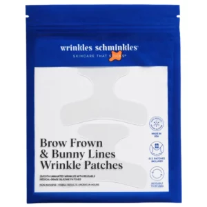 Start 60 Wrinkles Schminkles Brow, Frown & Bunny Lines Wrinkle Patches - opakowanie wielorazowych silikonowych płatków na zmarszczki między brwiami i linie wokół nosa.