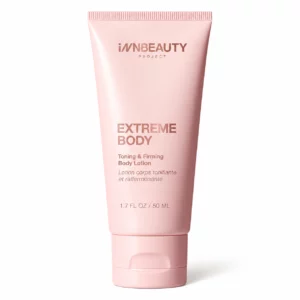 INNBEAUTY Project Extreme Body - ujędrniający i tonizujący balsam do ciała w różowej tubce 50 ml na białym tle.