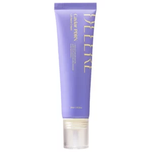 Start 50 DELERE Caviar PDRN Lifting Neck Cream - kawiorowy krem do szyi i dekoltu z PDRN w fioletowej tubie na białym tle.