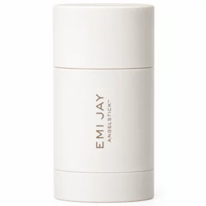 Start 164 Emi Jay Angelstick Hair Styling Stick - wygładzający balsam do stylizacji włosów w kremowym sztyfcie na białym tle.