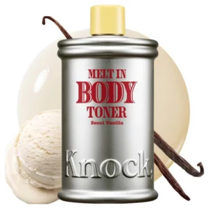 Knock Seoul Vanilla Melt In Body Toner - mleczny tonik do ciała o waniliowym zapachu z motywem wanilii i kremowych lodów.