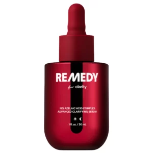 Start 51 Remedy 15% Azelaic Acid Complex Advanced Clarifying Serum - serum z 15% kompleksem kwasu azelainowego, 30 ml, w bordowej butelce z pipetą.
