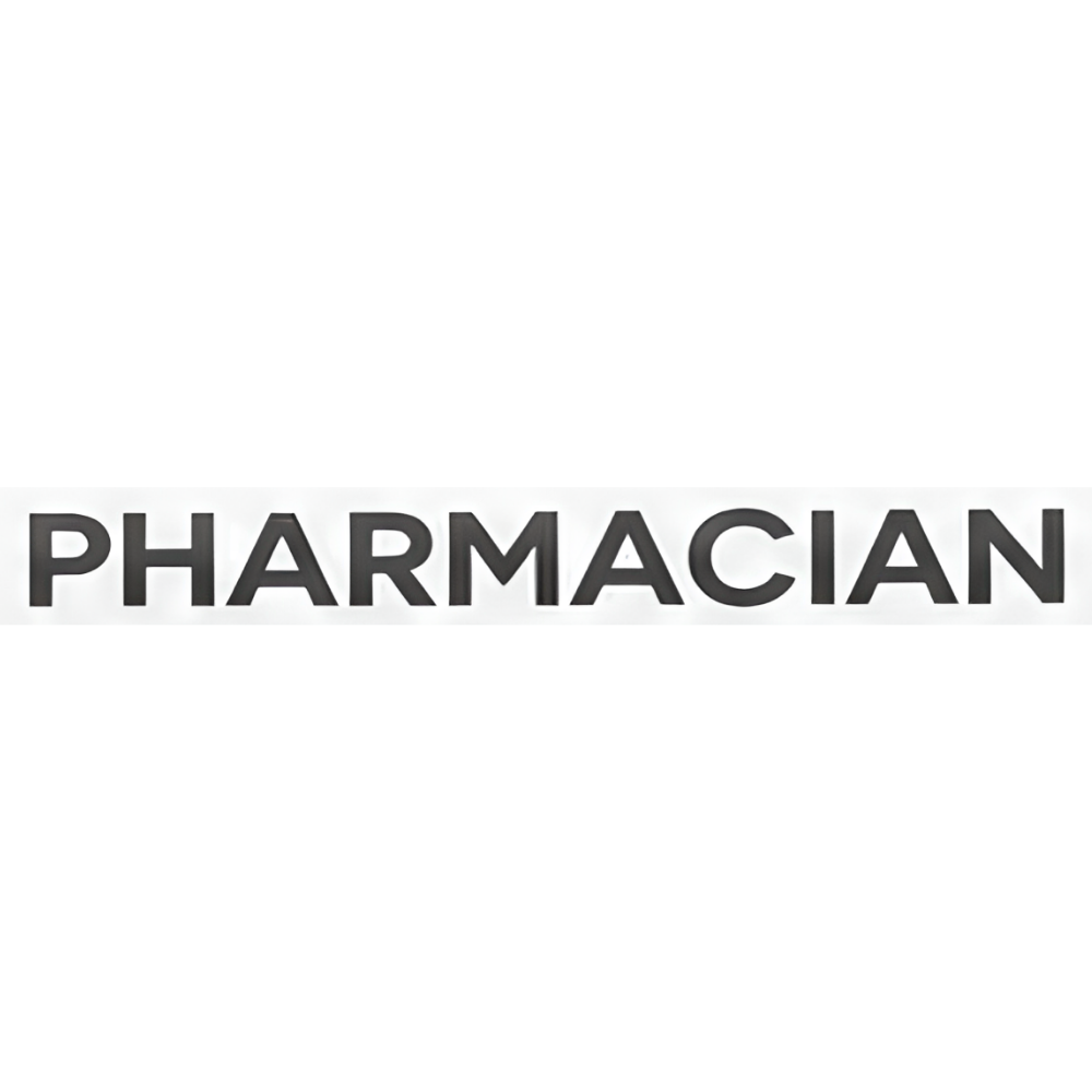 Logotyp koreańskiej marki Pharmacian na białym tle.