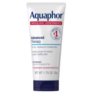 Start 46 Aquaphor Healing Ointment Advanced Therapy 50 g - ochronna maść do suchej, spierzchniętej i podrażnionej skóry w białej tubce z granatowym zamknięciem.