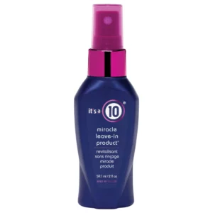 Start 164 It's a 10 Miracle Leave-In Product 59,1 ml - wielofunkcyjna odżywka do włosów bez spłukiwania w granatowej butelce z różowym atomizerem, wygładzająca i ułatwiająca rozczesywanie.
