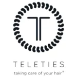Teleties logotyp marki na białym tle.